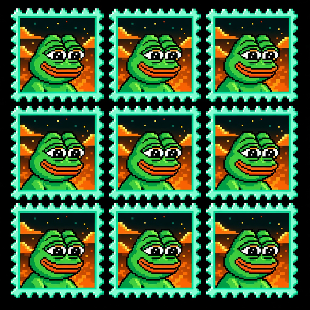 Collector sheet of nine StampPepe stamps